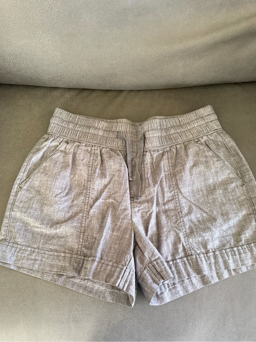 BCG Gray Linen-Blend High Waist Shorts